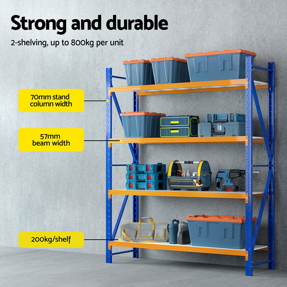 Giantz 4Mx2.4M Garage Shelving Warehouse Rack-Tools &gt; Tools Storage &gt; Wall Storage Racks-PEROZ Accessories