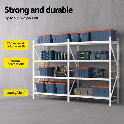 3Mx2M Giantz Garage Shelving Warehouse Rack-Tools &gt; Tools Storage &gt; Wall Storage Racks-PEROZ Accessories