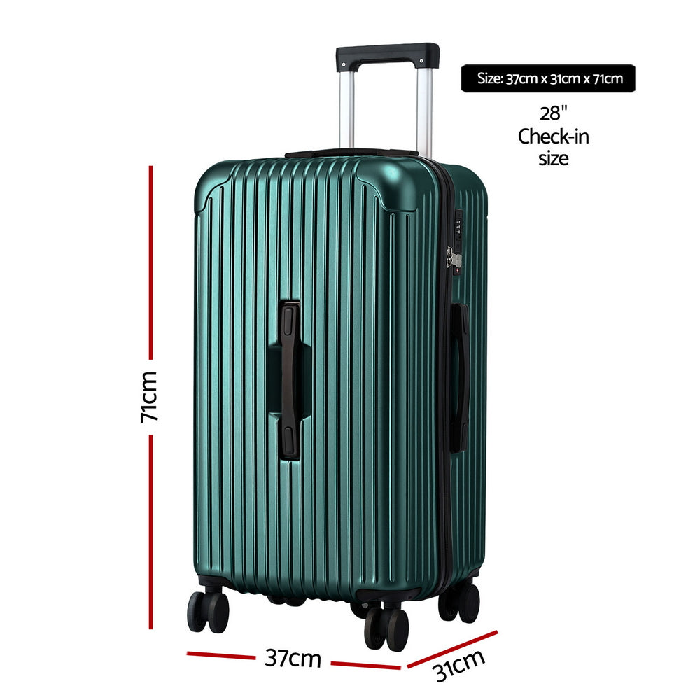 Wanderlite 28" Trunk Luggage Suitcase Travel 5 Wheels Type-C Port TSA Green-Electronics > Business &amp; Home Security > Safes &amp; Lock Boxes-PEROZ Accessories