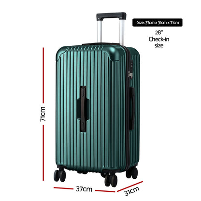 Wanderlite 28" Trunk Luggage Suitcase Travel 5 Wheels Type-C Port TSA Green-Electronics > Business &amp; Home Security > Safes &amp; Lock Boxes-PEROZ Accessories