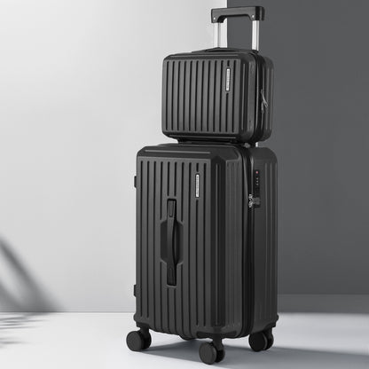 Wanderlite 2pcs Trunk Luggage Suitcase Travel Carry On TSA Lock 12" 20" Black-Home &amp; Garden > Travel > Suitcases-PEROZ Accessories