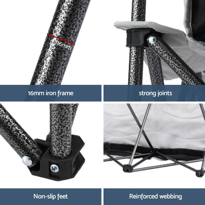 Weisshorn Camping Chair Double Folding Moon Chair Portable Seat 240KG-Outdoor Recreation > Camping > Camp Furniture-PEROZ Accessories