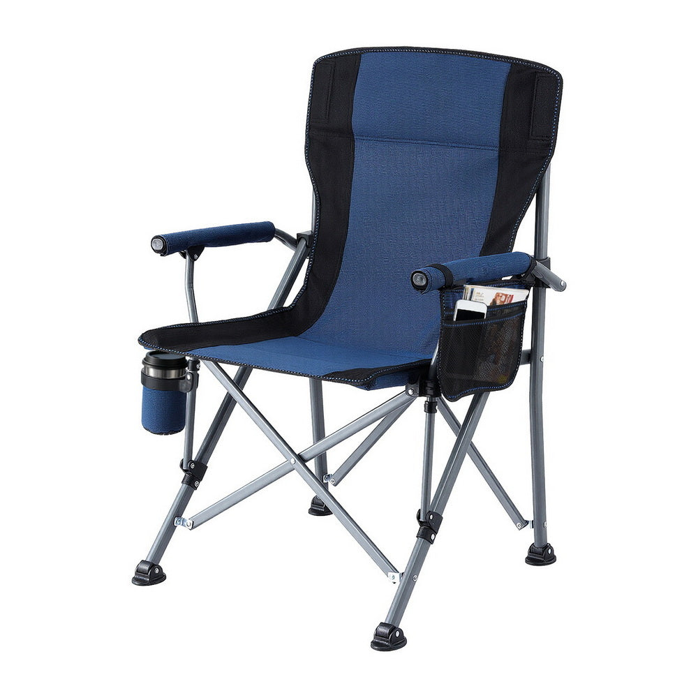 Weisshorn Camping Chair Folding Outdoor Portable Seat Lightweight Beach Picnic Fishing Capacity 120KG Navy Blue-Furniture &gt; Outdoor &gt; Outdoor Chairs-PEROZ Accessories