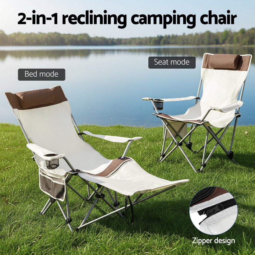 Weisshorn Camping Chair Reclining Adjustable Portable Outdoor Folding Lightweight-Outdoor Recreation > Camping > Camp Furniture-PEROZ Accessories