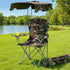 Weisshorn Camping Chair With Canopy Folding Outdoor Portable Seat Lightweight Beach Picnic Fishing Capacity 120KG Army Green-Furniture > Outdoor > Outdoor Chairs-PEROZ Accessories