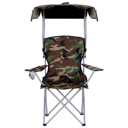 Weisshorn Camping Chair With Canopy Folding Outdoor Portable Seat Lightweight Beach Picnic Fishing Capacity 120KG Army Green-Furniture &gt; Outdoor &gt; Outdoor Chairs-PEROZ Accessories