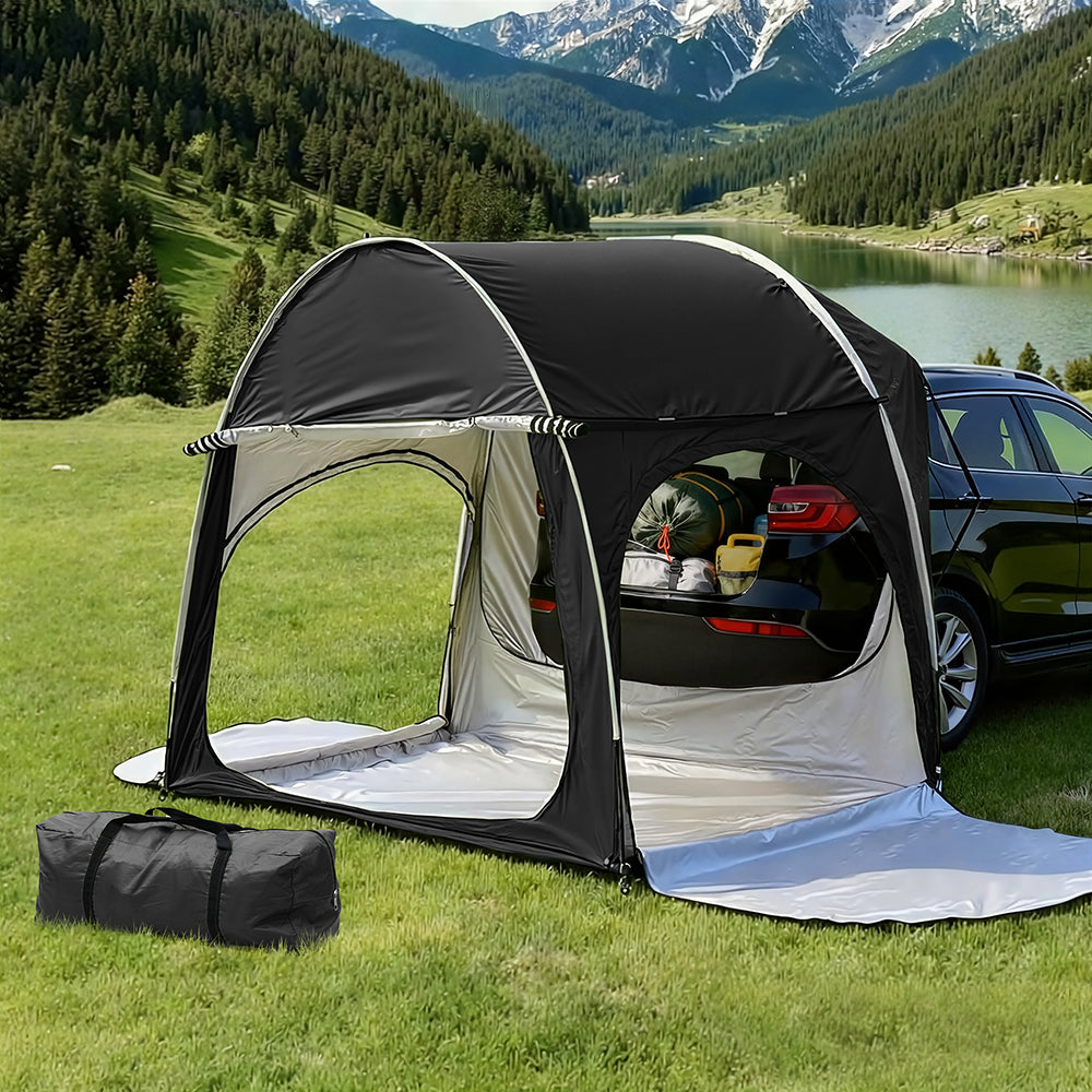 Weisshorn Camping Tent Car SUV Rear Hatchback Tents Canopy Portable Outdoor Family Black-Outdoor Recreation &gt; Camping &gt; Tents-PEROZ Accessories