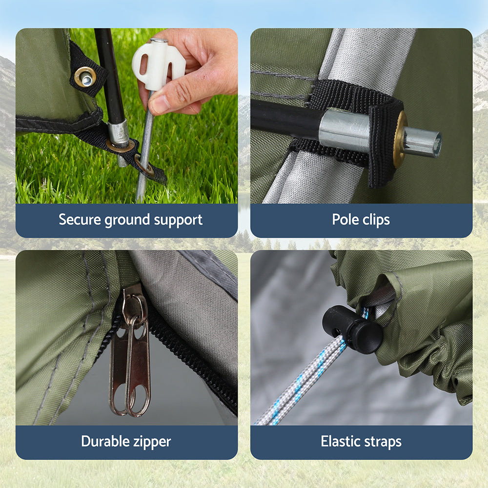 Weisshorn Camping Tent Car SUV Rear Hatchback Tents Canopy Portable Outdoor Family green-Outdoor Recreation &gt; Camping &gt; Tents-PEROZ Accessories