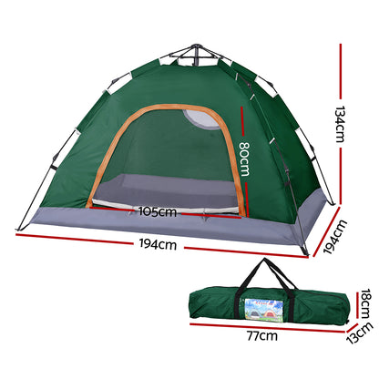 Weisshorn Camping Tent Instant Tent Pop up 2 Person Outdoor Hiking Tents Hiking Green-Outdoor Recreation &gt; Camping &gt; Tents-PEROZ Accessories