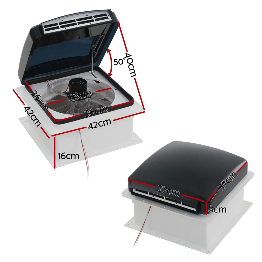 Weisshorn Caravan Air Vent Roof Hatch 12V Shower Fan Reversible Airlfow Rainy Use Camper-Outdoor Recreation > Camping > Caravan Accessories-PEROZ Accessories