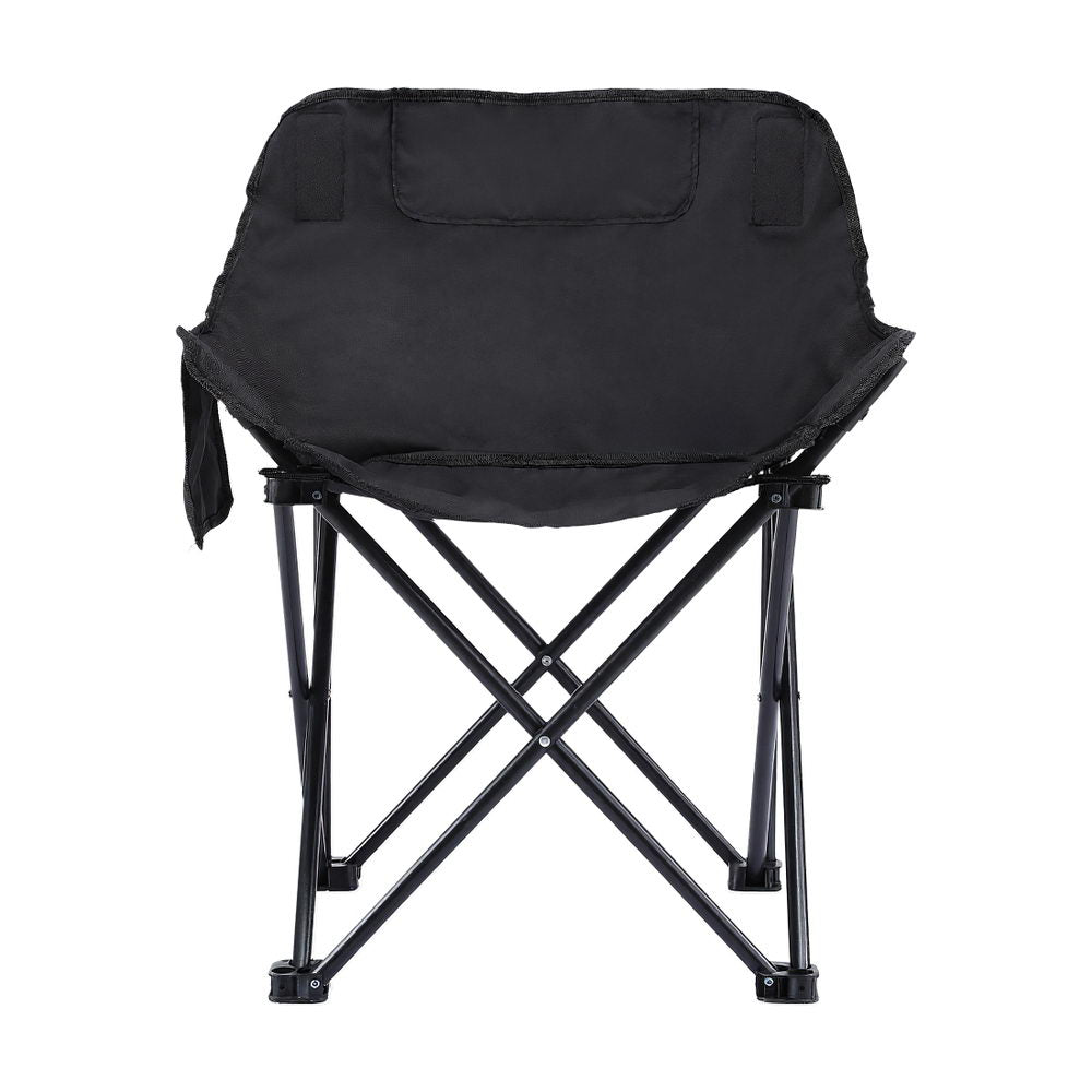 Weisshorn Folding Camping Moon Chair Portable Seat Weight Capacity 120KG Black-Outdoor Recreation > Camping > Camp Furniture-PEROZ Accessories