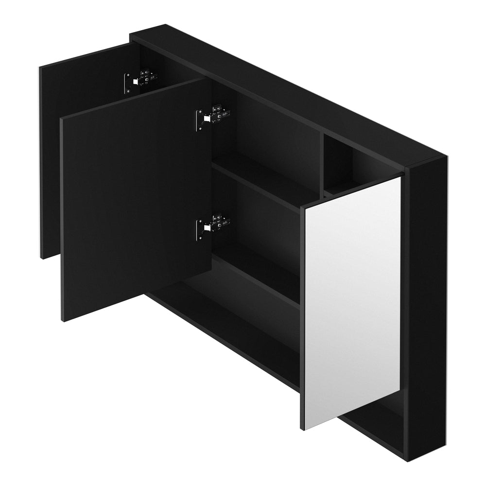Welba Bathroom Mirror Cabinet LED Wall Storage 1200x750mm Black-Bathroom Cabinet-PEROZ Accessories