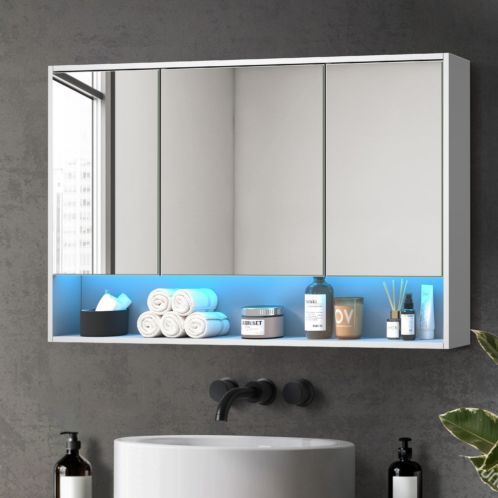 Welba Bathroom Mirror Cabinet LED Wall Storage 1200x750mm-Bathroom Cabinet-PEROZ Accessories