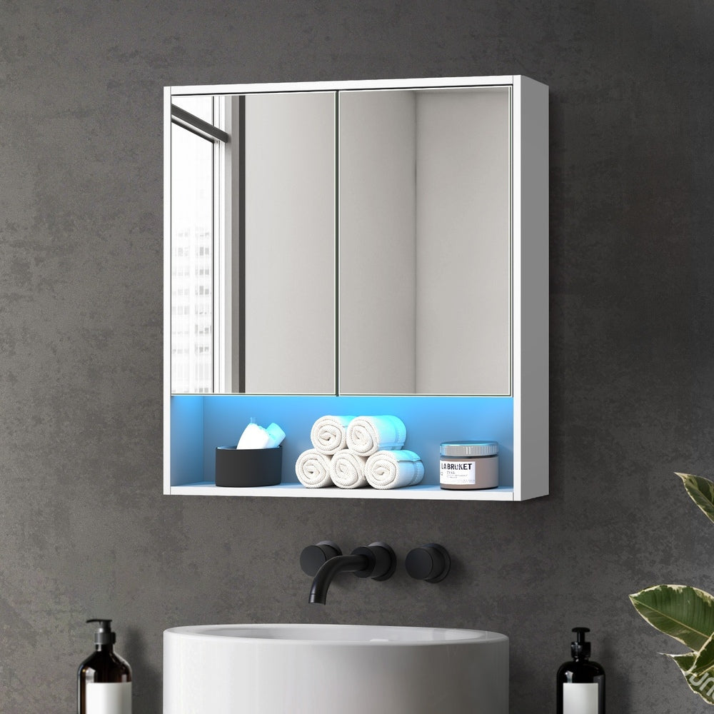 Welba Bathroom Mirror Cabinet LED Wall Storage 750x750mm-Bathroom Cabinet-PEROZ Accessories