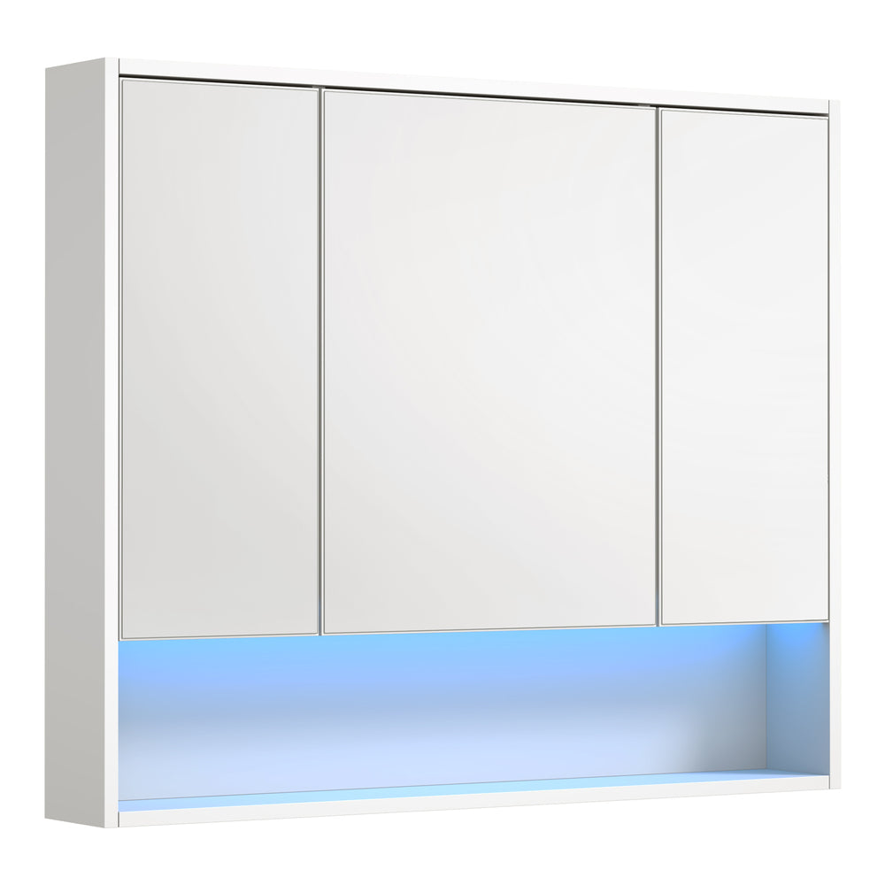 Welba Bathroom Mirror Cabinet LED Wall Storage 900x750mm-Bathroom Cabinet-PEROZ Accessories