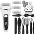 White 10 Pcs Suit Electric Foot Callus Remover with LCD Display | Waterproof Pedicure Set | Dual-Speed Dead Skin Exfoliator for Smooth Feet-Foot Care-PEROZ Accessories