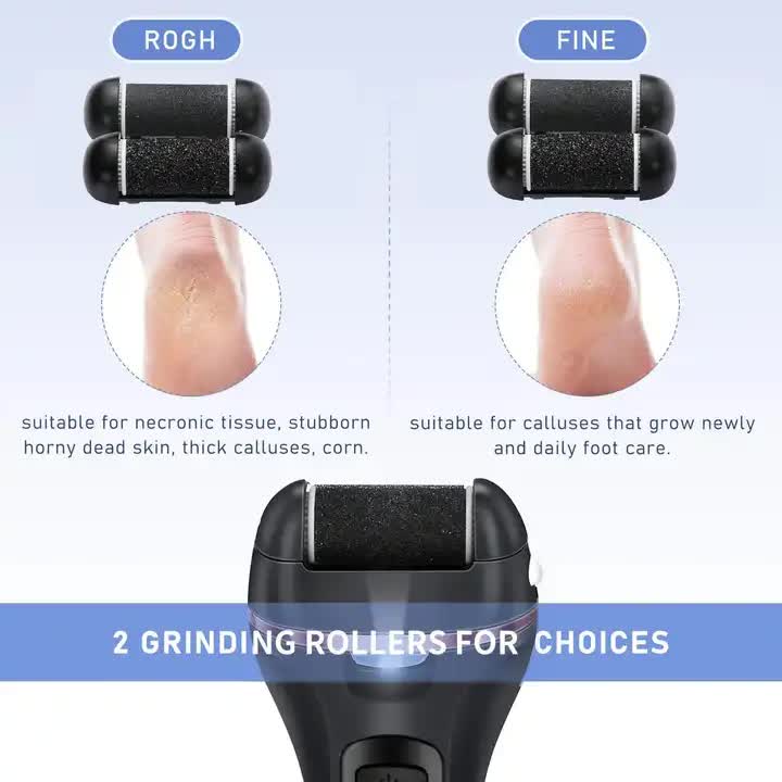 White 3 Pcs Suit Electric Foot Callus Remover with LCD Display | Waterproof Pedicure Set | Dual-Speed Dead Skin Exfoliator for Smooth Feet-Foot Care-PEROZ Accessories