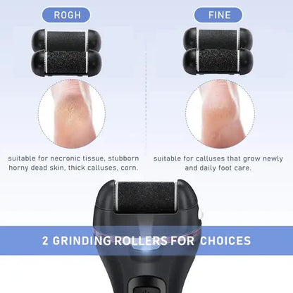 White 3 Pcs Suit Electric Foot Callus Remover with LCD Display | Waterproof Pedicure Set | Dual-Speed Dead Skin Exfoliator for Smooth Feet-Foot Care-PEROZ Accessories