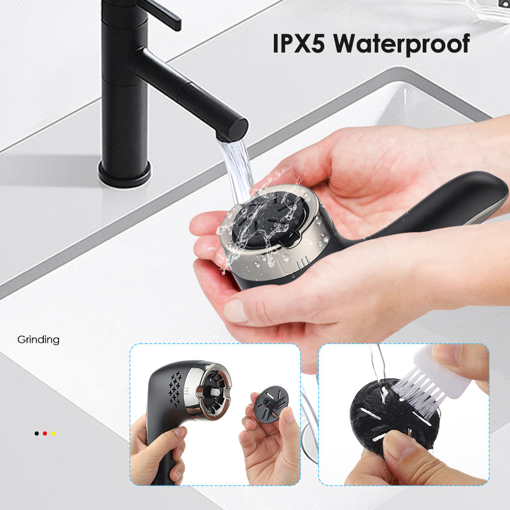 White Rechargeable Electric Foot Grinder with Suction - Complete 10-Piece Pedicure Kit-Foot Care-PEROZ Accessories