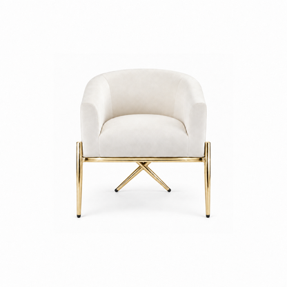 Artiss Armchair Velvet Lounge Accent Chair Nursing Sofa White, Single Sofa Armchair for Living Room, Bedroom, Office and Vanity.-Furniture > Bar Stools &amp; Chairs > Arm Chairs &amp; Recliners-PEROZ Accessories