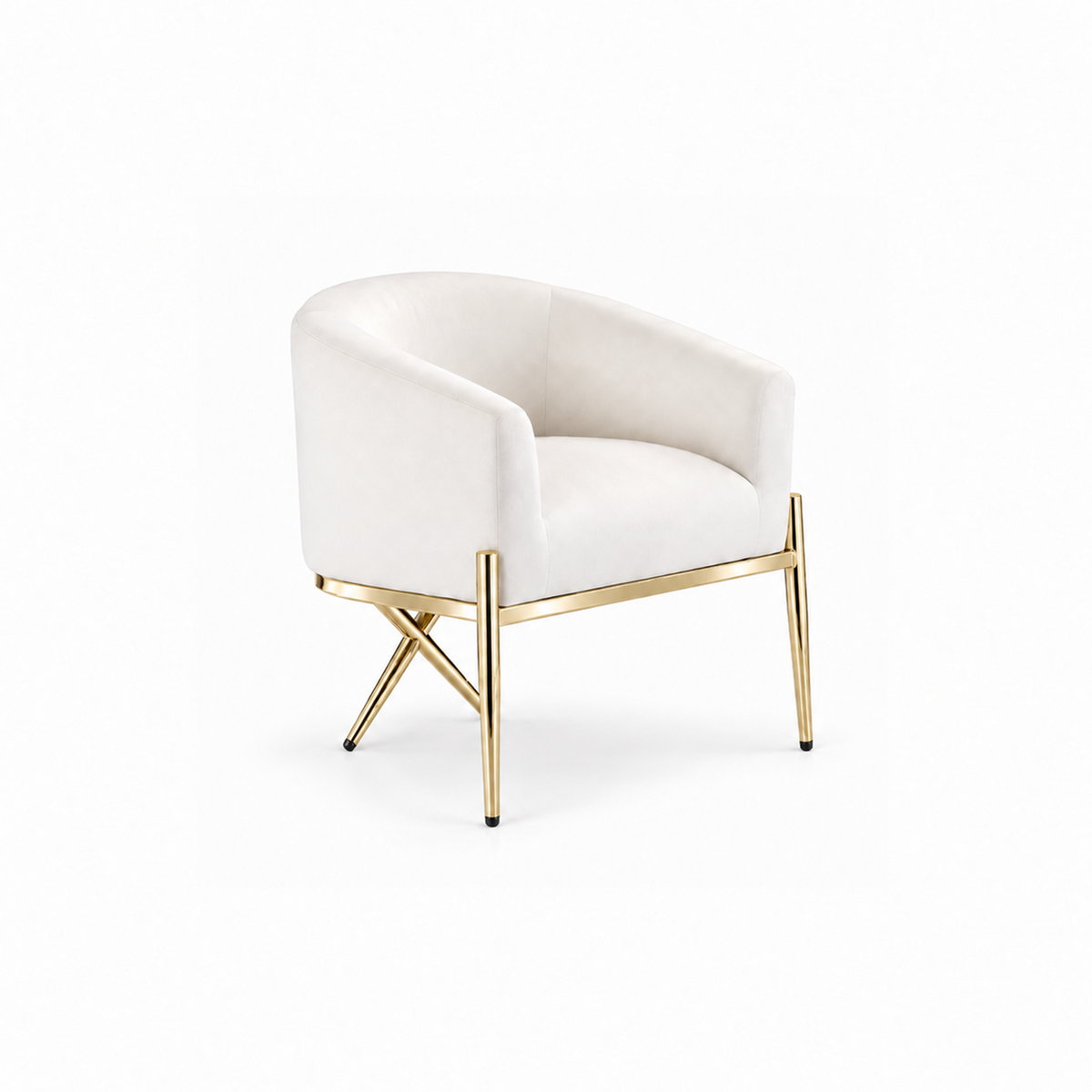 Artiss Armchair Velvet Lounge Accent Chair Nursing Sofa White, Single Sofa Armchair for Living Room, Bedroom, Office and Vanity.-Furniture > Bar Stools &amp; Chairs > Arm Chairs &amp; Recliners-PEROZ Accessories
