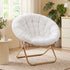 Artiss Cozy Saucer Chair Soft Faux Fur Folding Accent Chair for Bedroom White-Furniture > Bar Stools & Chairs > Arm Chairs & Recliners-PEROZ Accessories