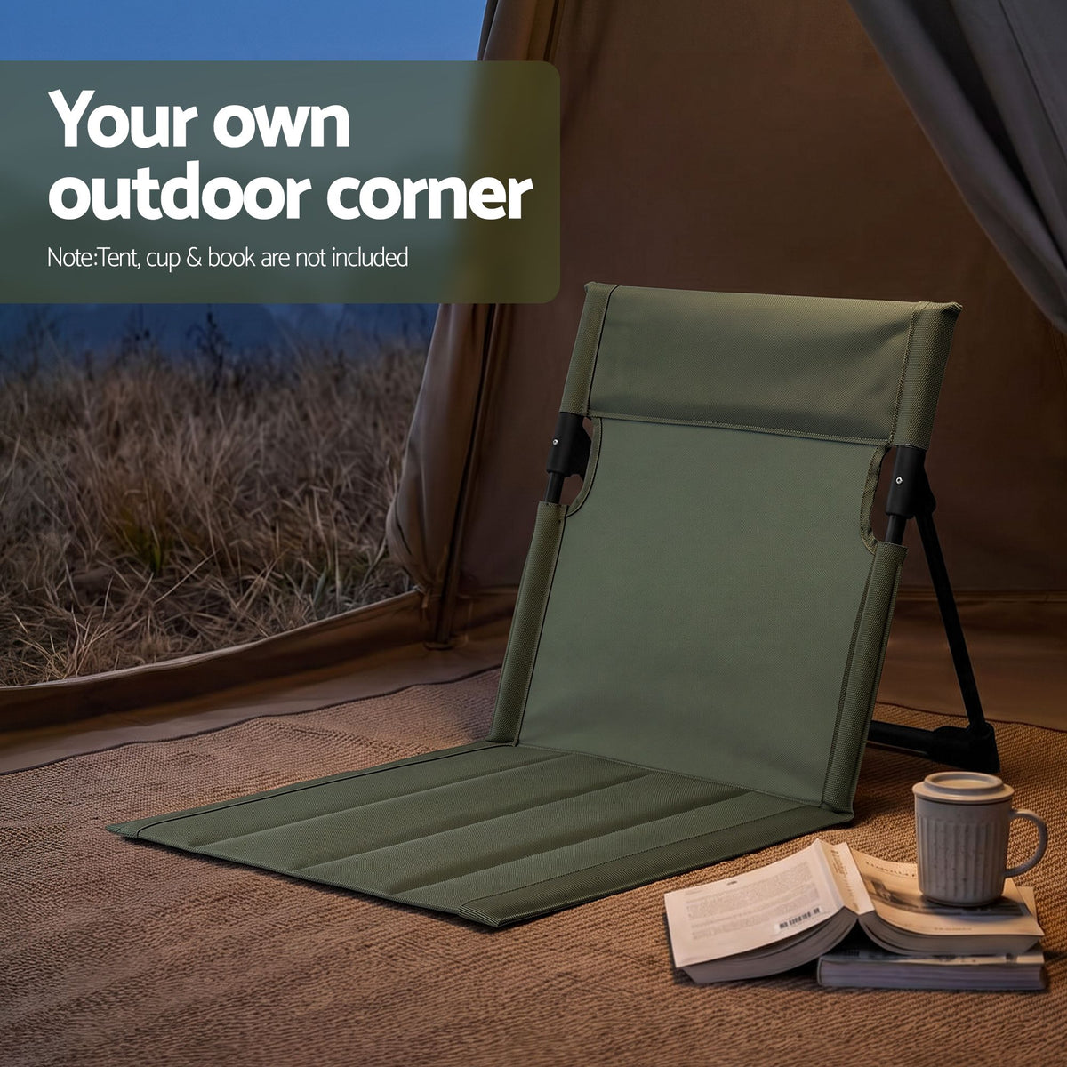 Weisshorn Foldable Camping Chair Oxford Aluminum Alloy Backrest 70kg Green-Outdoor Recreation > Camping > Camp Furniture-PEROZ Accessories
