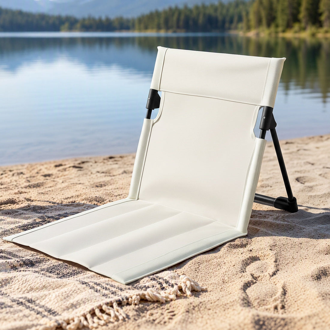 Weisshorn Foldable Camping Chair Oxford Aluminum Alloy Backrest 70kg Beige-Outdoor Recreation > Camping > Camp Furniture-PEROZ Accessories