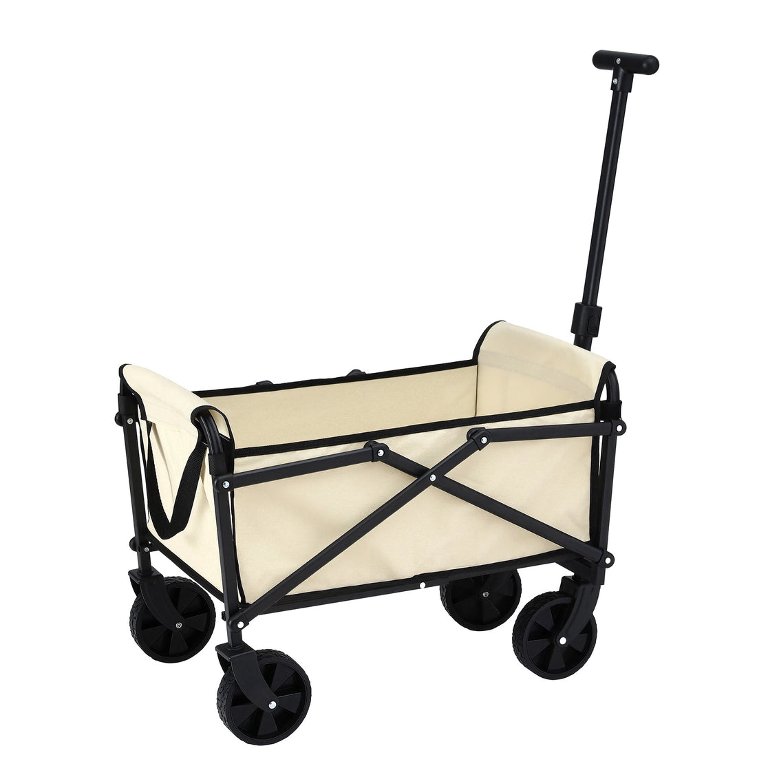Gardeon Garden Cart Folding Trolley Camping Wagon Barrow Outdoor Beach Beige-Home &amp; Garden > Garden Tools > Spreaders &amp; Wheelbarrows-PEROZ Accessories