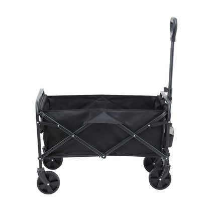 Gardeon Garden Cart Folding Trolley Camping Wagon Barrow Outdoor Beach Black-Home &amp; Garden > Garden Tools > Spreaders &amp; Wheelbarrows-PEROZ Accessories