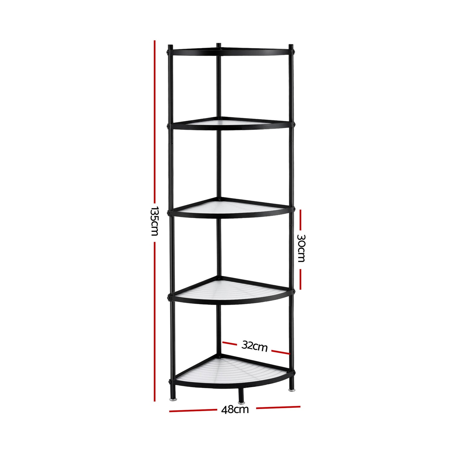 Artiss 5-Tier Kitchen Corner Shelf Rack Stand Microwave Metal Storage Shelves-Appliances > Kitchen Appliances > Kitchen Appliance Accessories-PEROZ Accessories