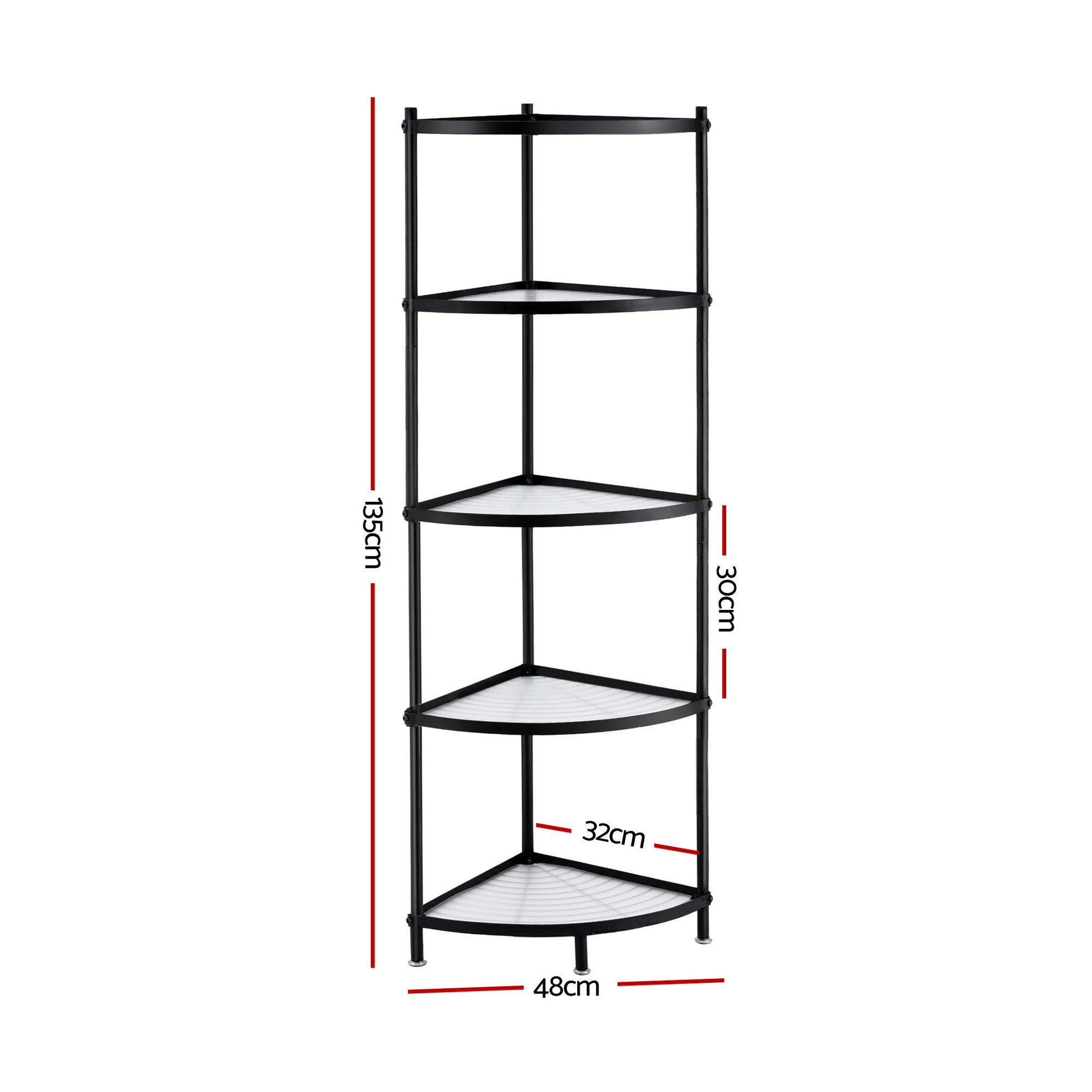 Artiss 5-Tier Kitchen Corner Shelf Rack Stand Microwave Metal Storage Shelves-Appliances > Kitchen Appliances > Kitchen Appliance Accessories-PEROZ Accessories