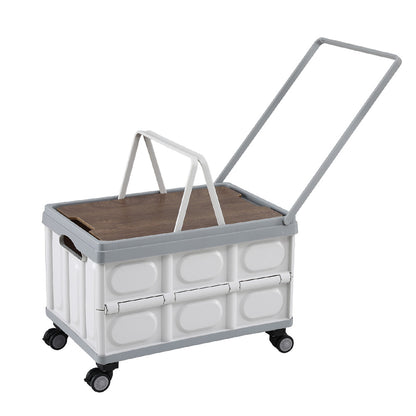 Gardeon Collapsible Outdoor Storage Box 54L Stackable Folding Camping Organizer Wheels Plywood Lid Beige-Home &amp; Garden &gt; Storage &gt; Storage Boxes-PEROZ Accessories