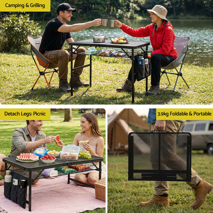 Gardeon BBQ Camp Table, 90*60*66 Portable Foldable Lightweight Grill Outdoor Metal Table 3.9kg-Outdoor Recreation > Camping > Camping Appliances-PEROZ Accessories