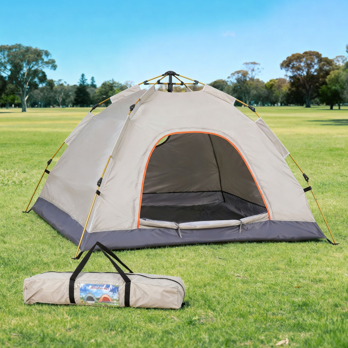 Weisshorn Camping Tent Instant Tent Pop up 2 Person Outdoor Hiking Tents Hiking Beige-Outdoor Recreation > Camping > Tents-PEROZ Accessories
