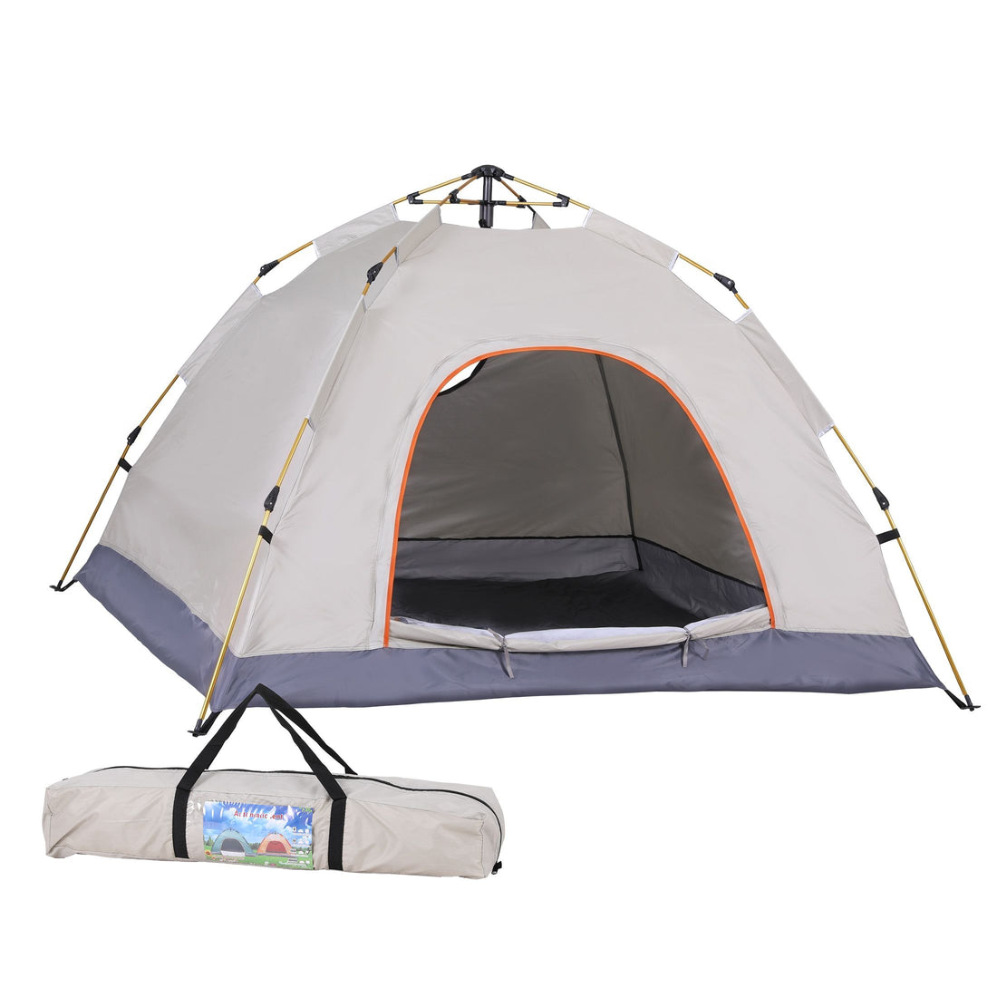 Weisshorn Camping Tent Instant Tent Pop up 2 Person Outdoor Hiking Tents Hiking Beige-Outdoor Recreation > Camping > Tents-PEROZ Accessories