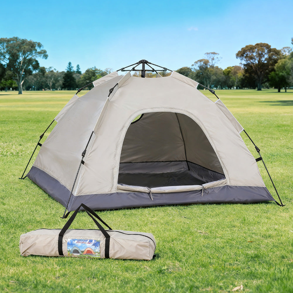 Weisshorn Camping Tent Instant Tent Pop up 2 Person Outdoor Hiking Tents Hiking Beige-Outdoor Recreation &gt; Camping &gt; Tents-PEROZ Accessories