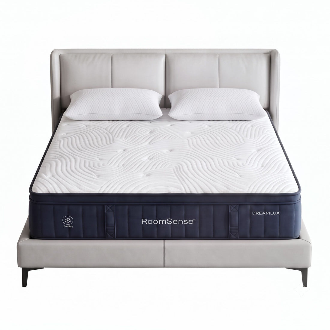 RoomSense Queen 34cm Medium Soft Gel Mattress Bundle with 2 Cooling Pillows-Furniture > Mattresses > Queen Mattress-PEROZ Accessories