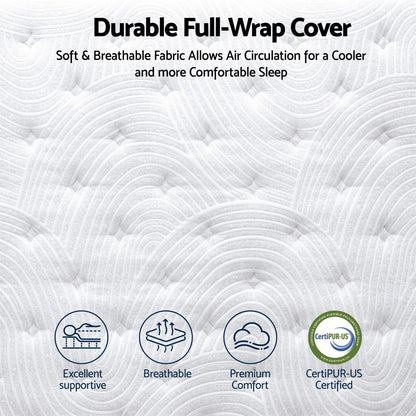 RoomSense Queen 34cm Medium Soft Gel Mattress Bundle with 2 Cooling Pillows