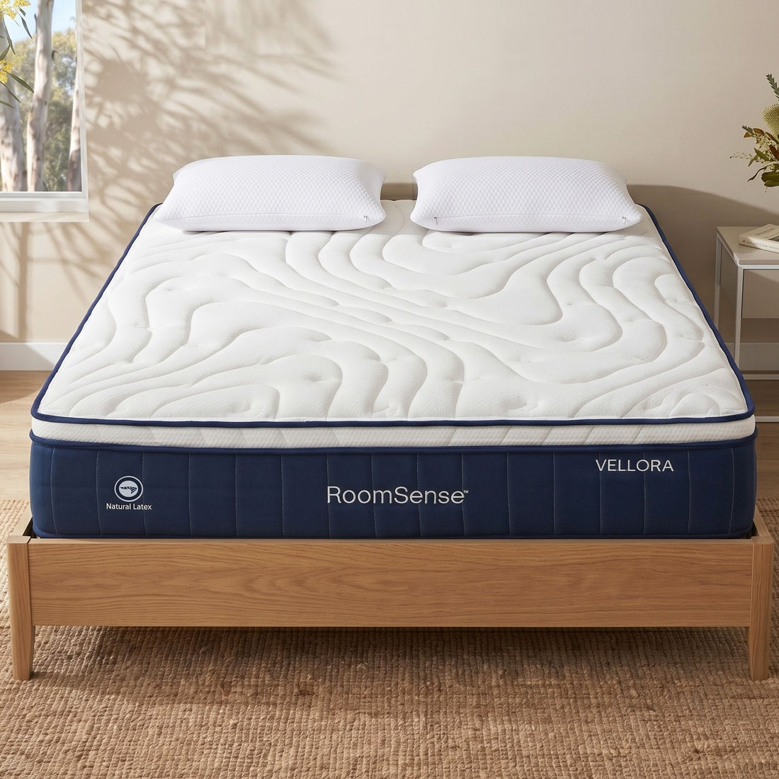 RoomSense Queen 30cm Medium Firm Latex Mattress, 2 Gel Cooling Pillows-Furniture > Mattresses > Queen Mattress-PEROZ Accessories
