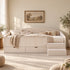 Artiss King Single Upholstered Daybed with Stairs & Storage Drawers, Beige-Furniture > Bedroom > Beds & Bed Frames-PEROZ Accessories
