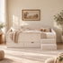 Artiss Single Upholstered Daybed with Side Stairs & Storage Drawers, Beige-Furniture > Bedroom > Beds & Bed Frames-PEROZ Accessories