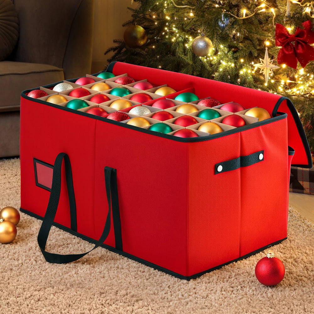 Jingle Jollys Christmas Baubles Storage Box 128 Slots Decor Ornaments Container-Occasions &gt; Christmas &gt; Christmas Decorations-PEROZ Accessories