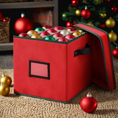 Jingle Jollys Christmas Baubles Storage Box 64 Dividers Xmas Ornaments Container-Occasions &gt; Christmas &gt; Christmas Decorations-PEROZ Accessories