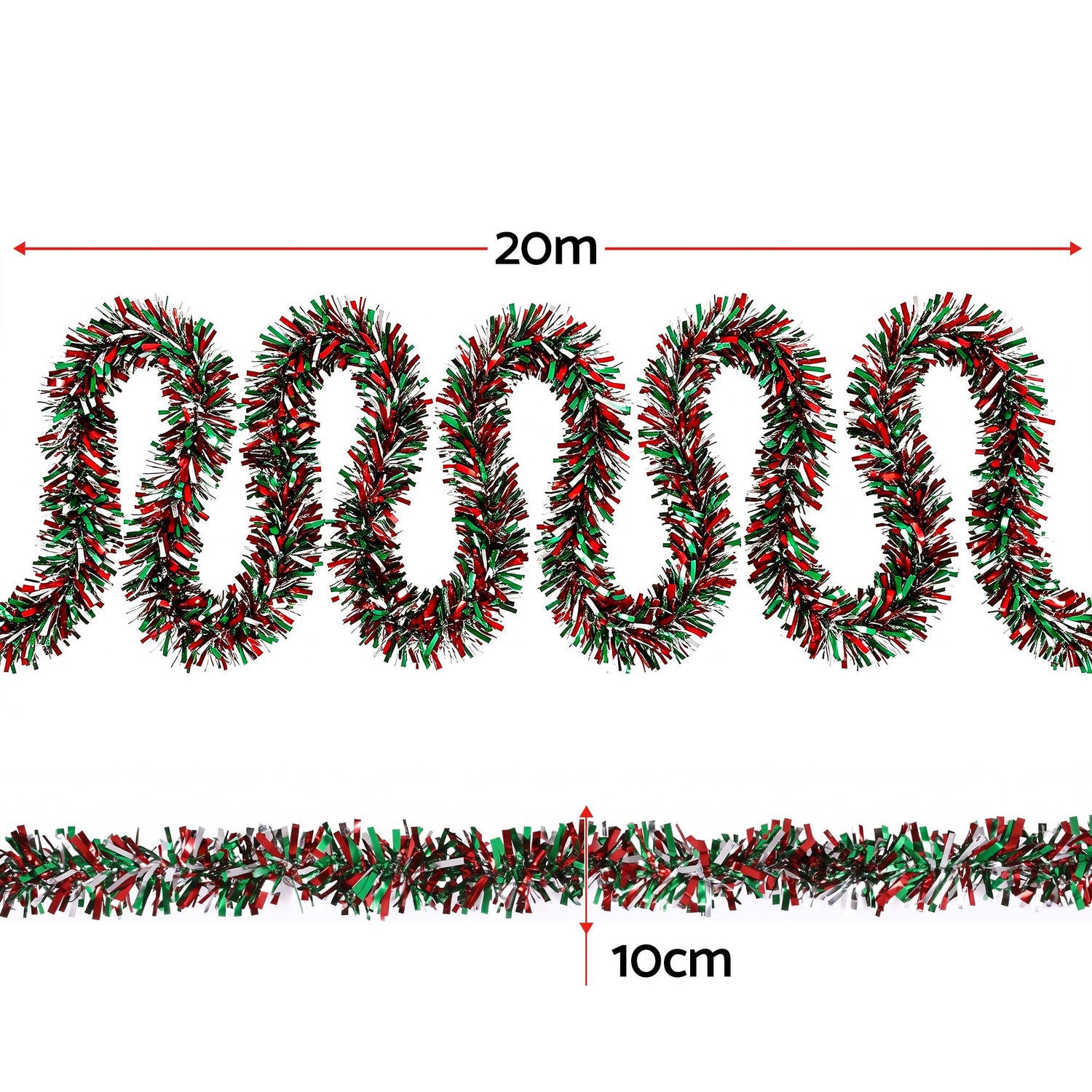 Jingle Jollys 20M Christmas Tinsel Garland Mixed Colors Xmas Party Decoration