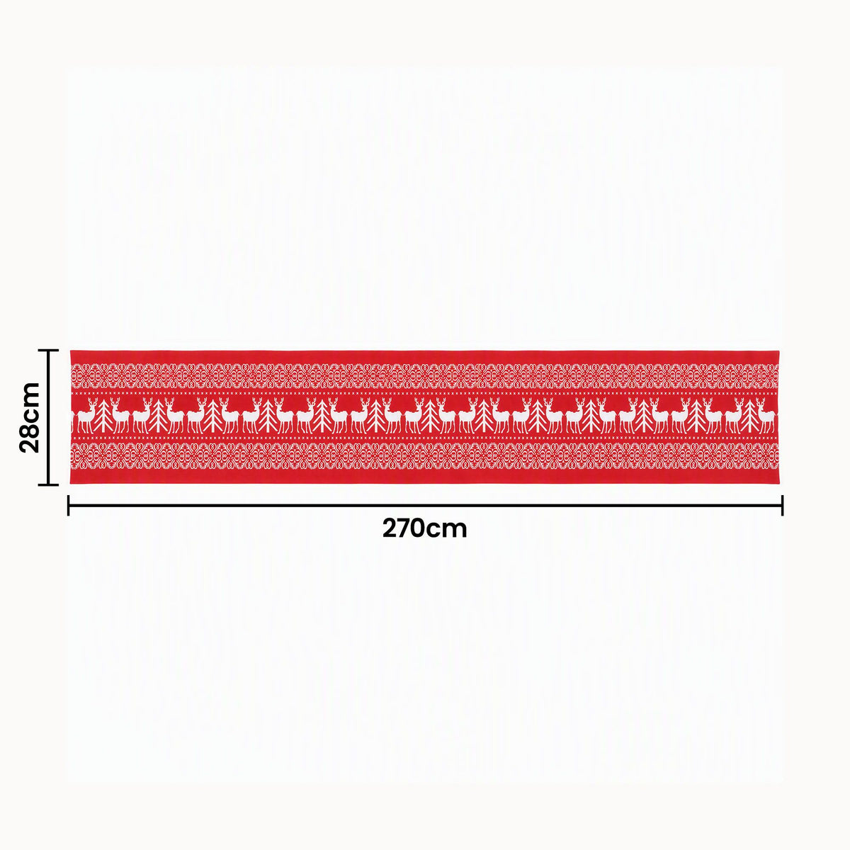 Jingle Jollys Christmas Table Runner Reindeers 270x28CM Dining Party Decor Red-Occasions > Christmas > Christmas Decorations-PEROZ Accessories