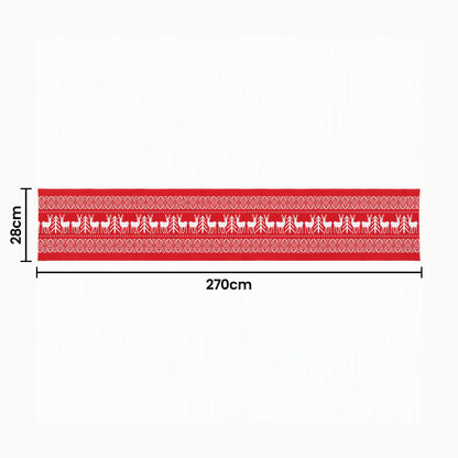 Jingle Jollys Christmas Table Runner Reindeers 270x28CM Dining Party Decor Red-Occasions > Christmas > Christmas Decorations-PEROZ Accessories
