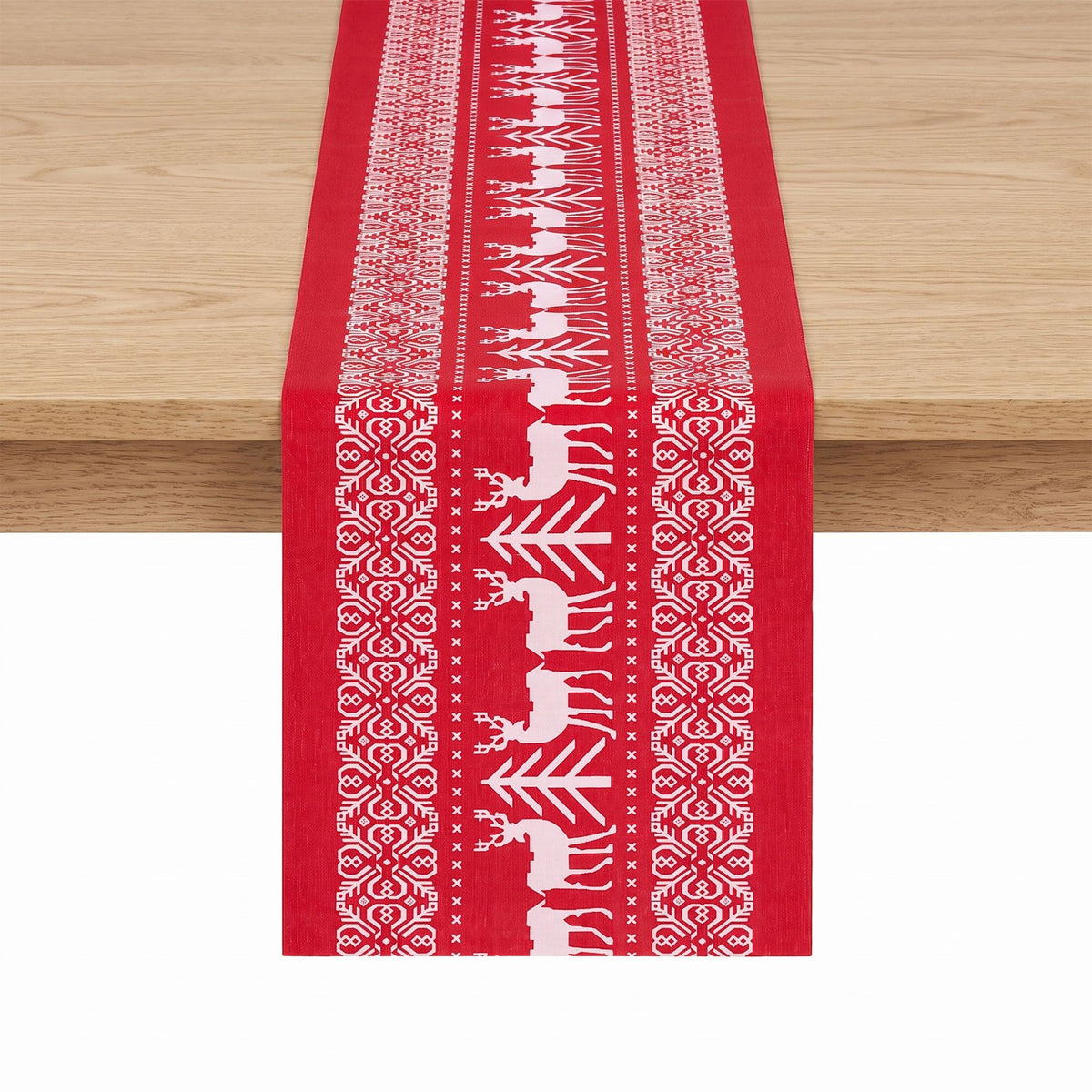 Jingle Jollys Christmas Table Runner Reindeers 270x28CM Dining Party Decor Red-Occasions > Christmas > Christmas Decorations-PEROZ Accessories