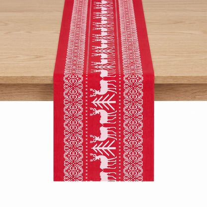 Jingle Jollys Christmas Table Runner Reindeers 270x28CM Dining Party Decor Red-Occasions > Christmas > Christmas Decorations-PEROZ Accessories