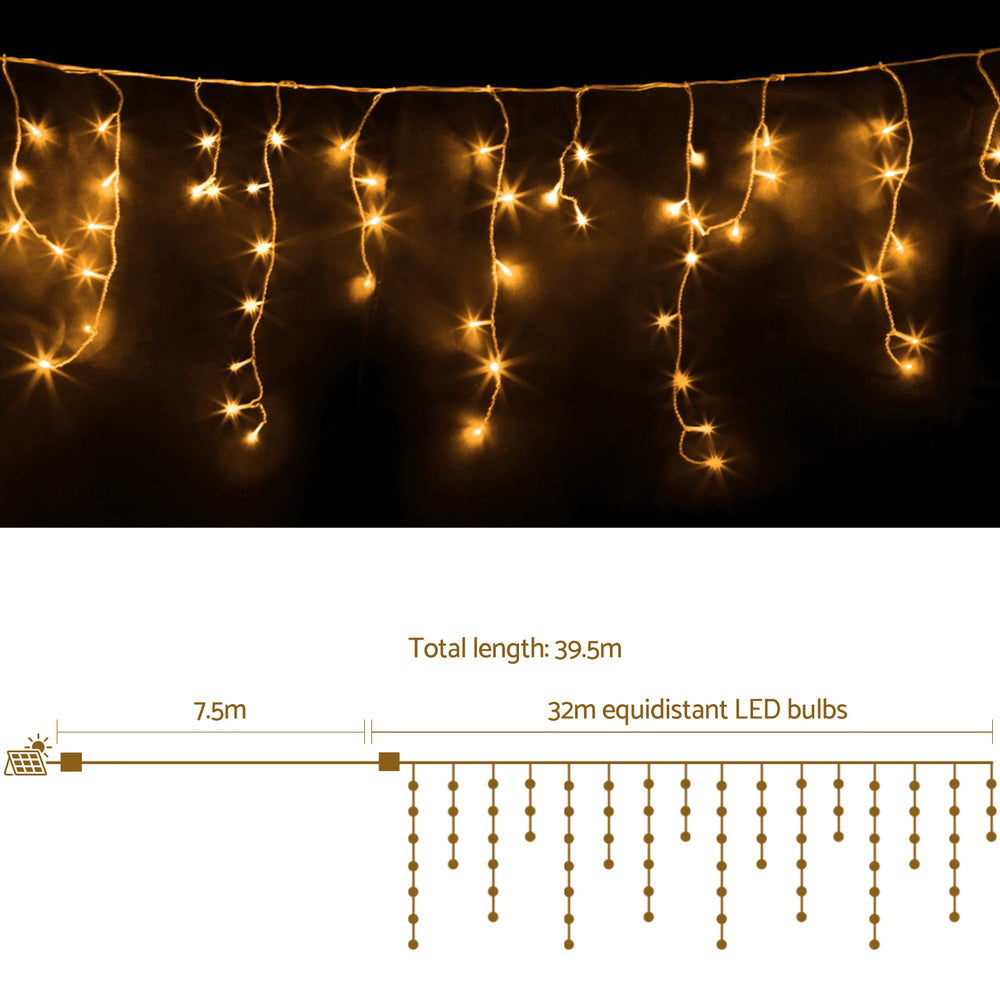 Jingle Jollys 32M Christmas Lights Icicle String Light 960 LED Decor Warm White-Occasions &gt; Christmas &gt; Outdoor Decorations &amp; Lights-PEROZ Accessories